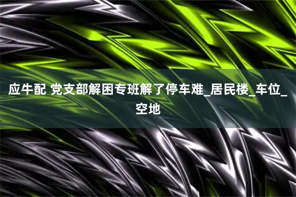 应牛配 党支部解困专班解了停车难_居民楼_车位_空地